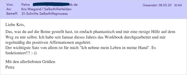Kris Wiegand Erfahrung l SelbsthilfeHelden riesige Hilfe l
